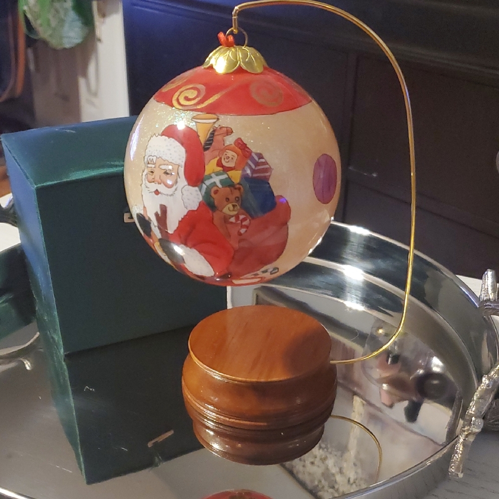 Santa Claus Holiday Ornament with Gifts